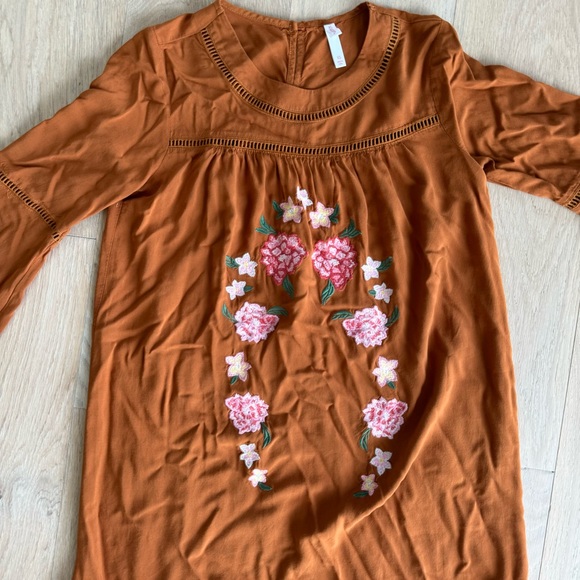 Xhilaration Embroidered Bell Sleeve Dress - Picture 3 of 7